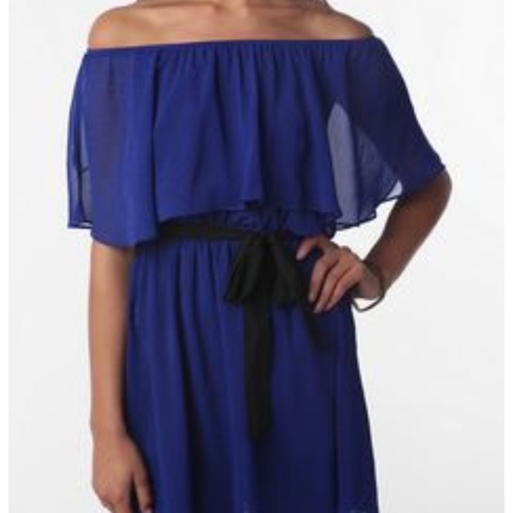 Sparkle & Fade off shoulder chiffon dress